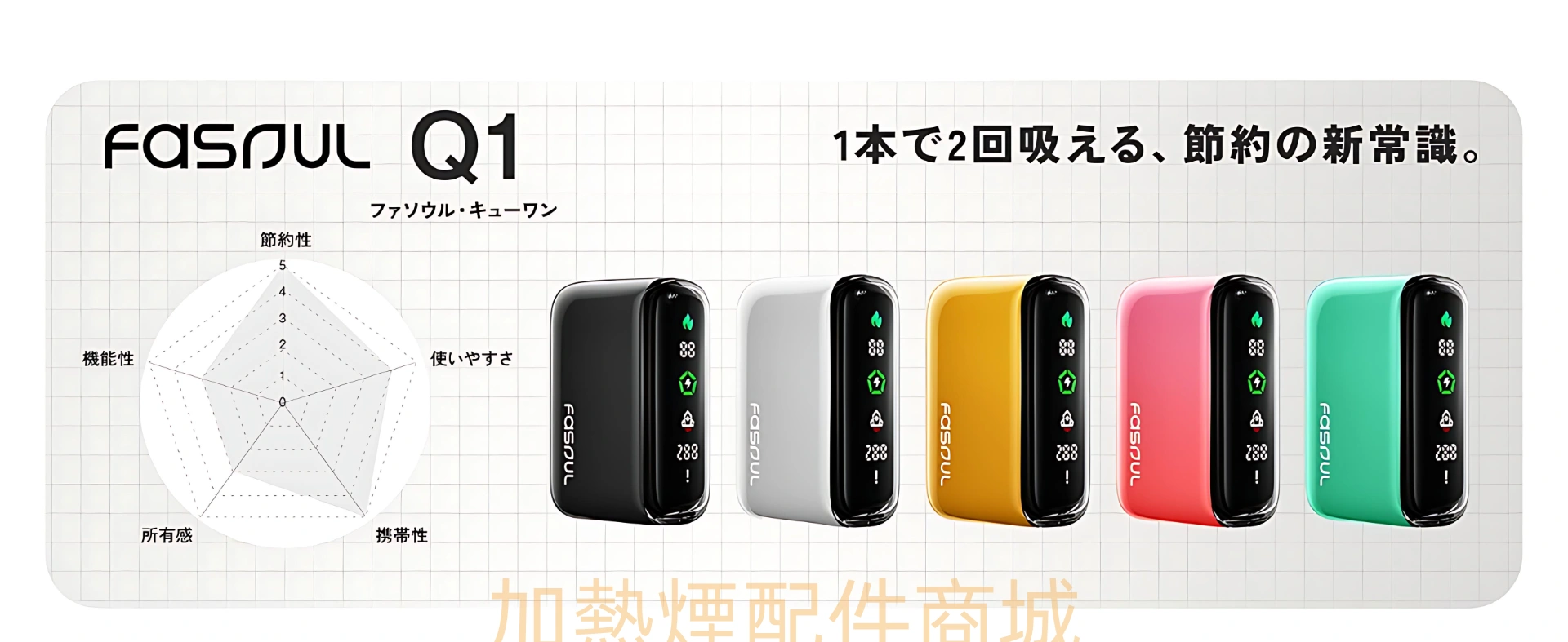 Fasoul Q1 加熱煙機推薦|IQOS ILUMA 相容「二回機」台灣現貨 1 Fasoul Q1二回機